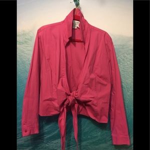 Cali Cali pink long sleeve front tie shirt